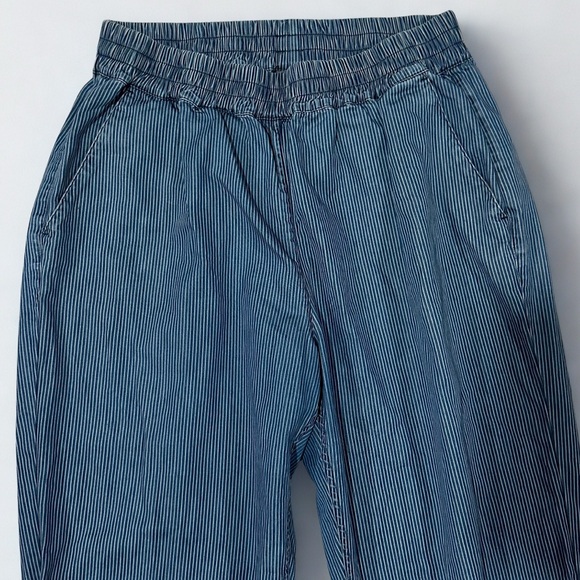 Sweaty Betty Jogger Pants Blue Pinstripes Elastic Waist Size M EUC - Picture 3 of 7